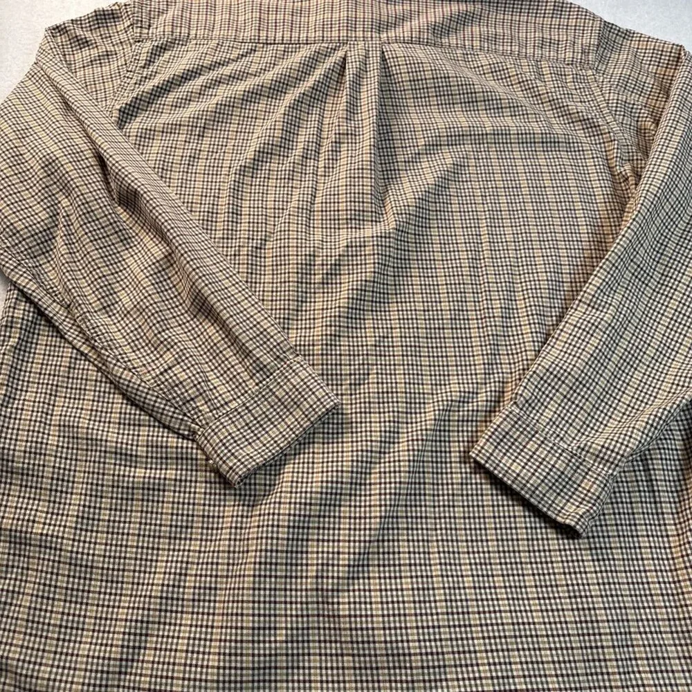LL Bean Shirt XL‎ Tall XLT Maroon Check Long Sleeve Button Down Cotton Pocket